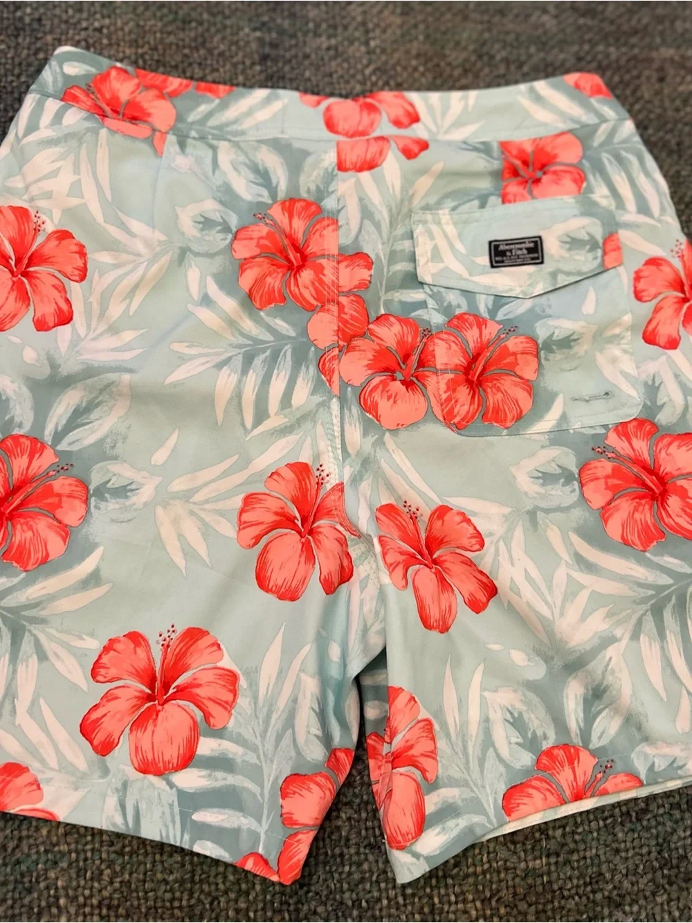 Abercrombie & Fitch Shorts Blue Cargo Floral Lined Board Swim Men’s 31